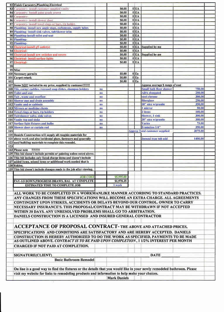 remodeling bid examples remodel quick tips estimate remodeling cost